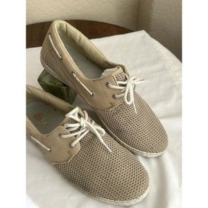 GBX mens shoes slip comfort flat loafers boats  deck tan lace 137179 Sz 10.5m
